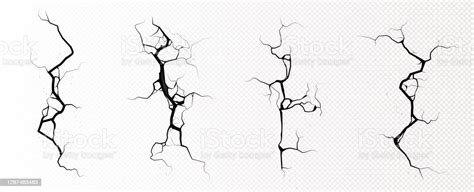 Ground Cracks Breaks On Land Surface Top View Stock Illustration