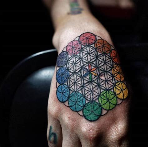 Colored Sacred Geometry On Hand
