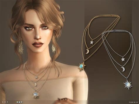 The Best Sky Necklace By Toksik The Sims Sims 4 Kleider Sims4 Clothes