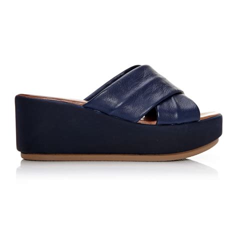 Primka Navy Leather Sandals From Moda In Pelle Uk