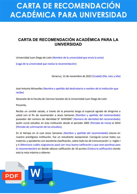 Introducir Imagen Modelo De Carta De Recomendacion Academica Para