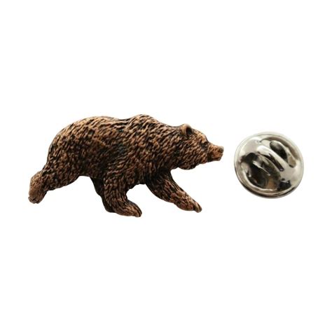 Grizzly Bear Pin Antiqued Copper Lapel Pin Antiques Antique