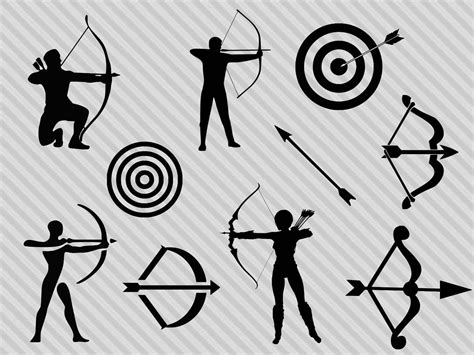 Archery Svg Bundle Archery Clipart Archery Silhouette Bow Etsy