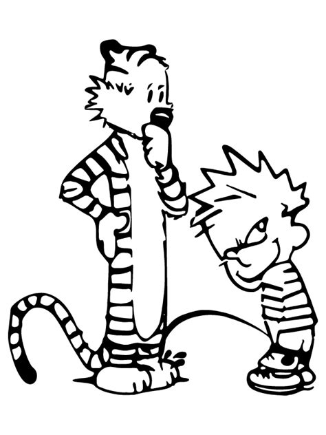 Calvin And Hobbes Barbeque Cooking Coloring Page Free Printable