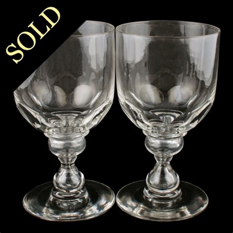 antique glass rummers pair of victorian wine glasses