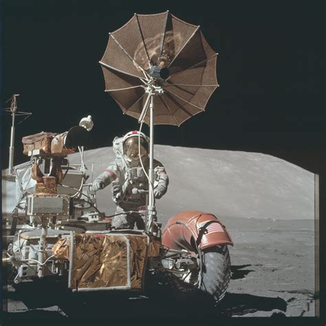 Moon Astronaut Handling Rover Image Free Stock Photo Public Domain