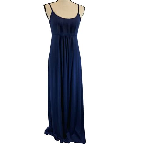 Calvin Klein Maxi Dress Womens Sz 4 Blue Sleeveless Spaghetti Straps