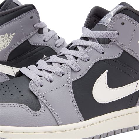 air jordan 1 mid cement grey and sail anthracite end