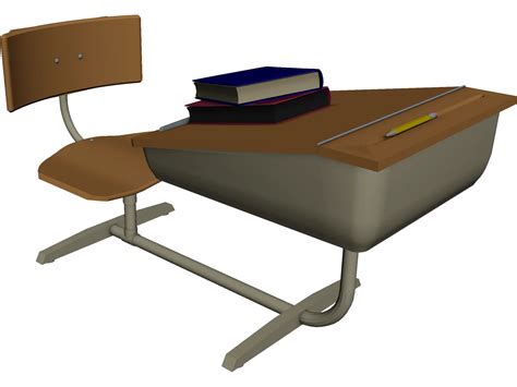 School Desk 3d Model 3dcadbrowser