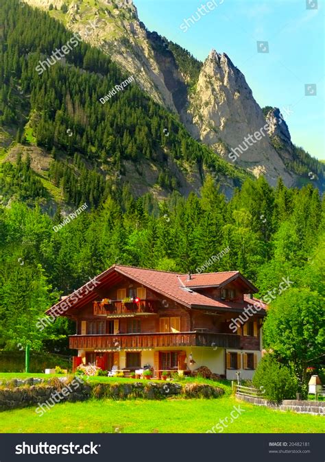 Mountain Wooden House Swiss Alps Stock Photo 20482181 Shutterstock