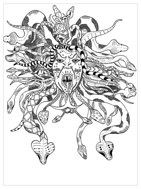 Medusa Espeluznante Para Colorear Imprimir E Dibujar Coloringonly