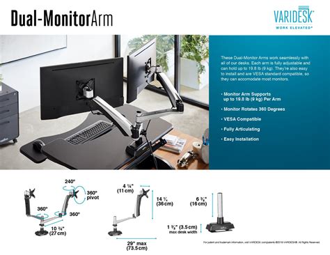 Dual Monitor Arm Mount Monitor Stands Varidesk Dual Monitor Arms
