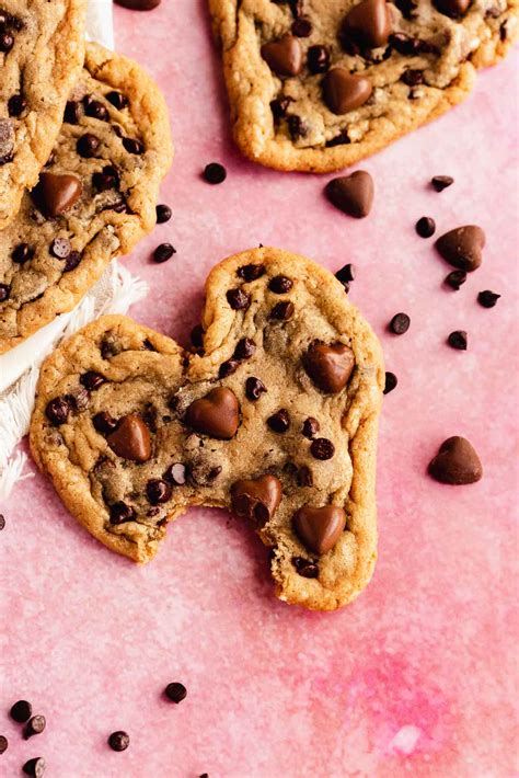 Heart Shaped Chocolate Chip Cookies Flouring Kitchen