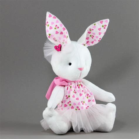 Plush Bunny Toy For Toddler Easter Rabbit Decor Pink Bunny Etsy