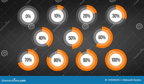 Circle Percent Diagram Pie Charts Infographic Elements Progress Wheel