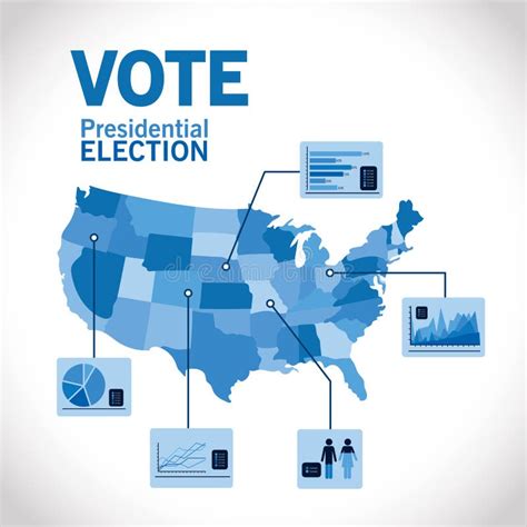 Presidential Election Usa Vote Button With Stars Vector Design Stock
