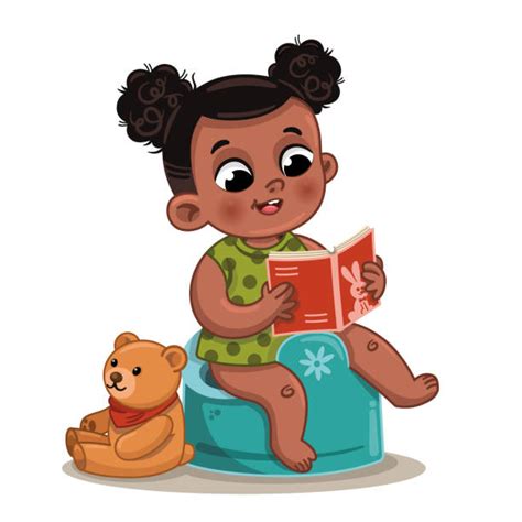 Toddler Using Potty Clipart