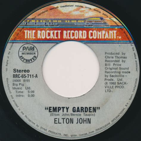 Elton John Empty Garden 1982 Vinyl Discogs