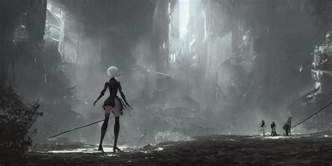 Prompthunt An Environmental Concept Art Of Nier Automata Highly