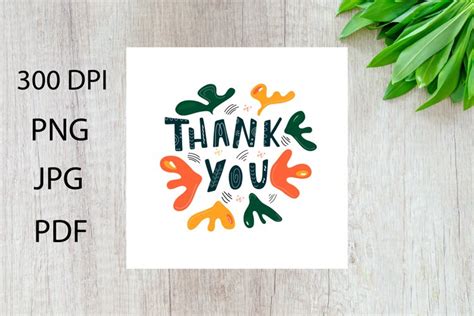 Thank You Card Digital Design Thank You Clipart Sign 