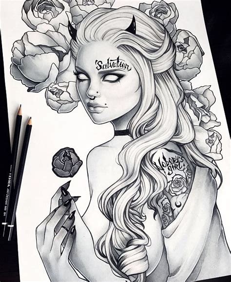 Gothic Drawings Demon Drawings Dark Art Drawings Tattoo Design Drawings Tattoo Sketches Art