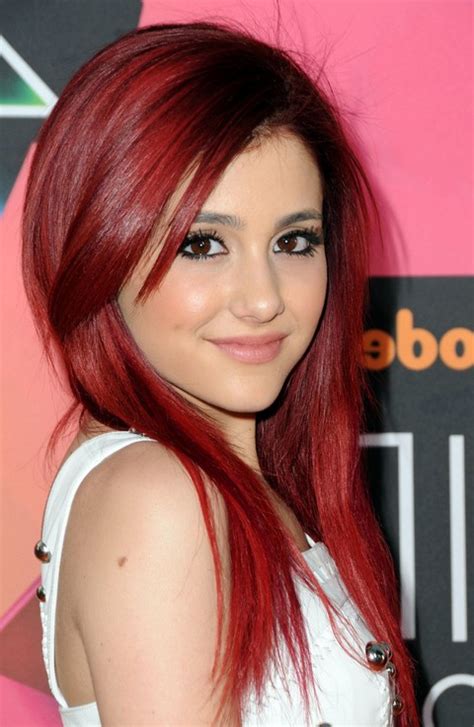 Ariana Grande Hairstyles Long Sleek Red Hairstyles