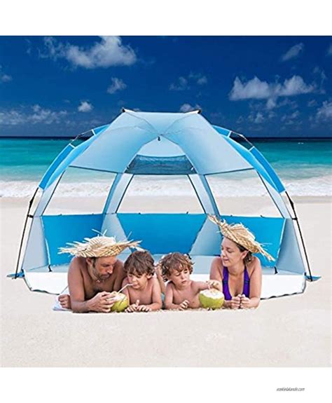 Icorer Beach Tent Outdoors Easy Up Cabana Tent Sun Shelter Beach Umbrella Deluxe Large For 4