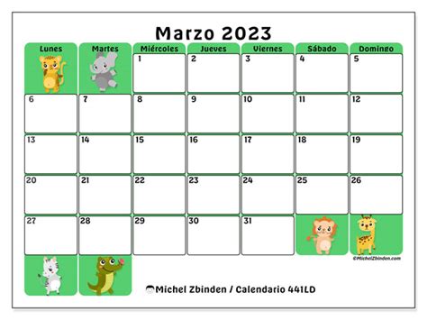 Calendario Marzo De 2023 Para Imprimir “62ld” Michel Zbinden Ar