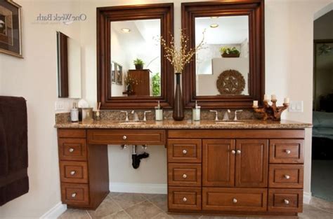The foreground of your decor. Accessible Vanity | Handicap bathroom, Wood bathroom ...