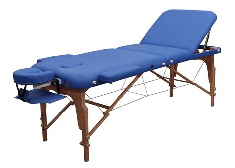 Blue Three Section Wooden Folding Massage Table China Massage Table And Bed