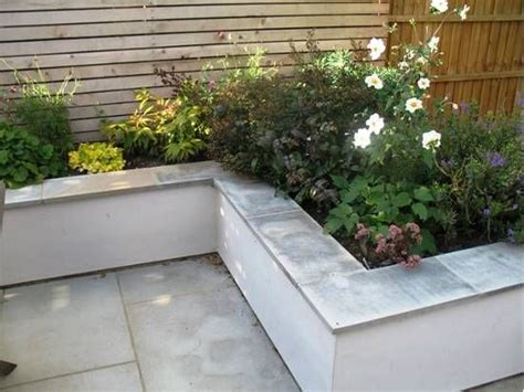 Raised Flower Beds With Rendered Walls With Coping Same As Paving