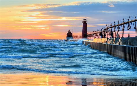 Lighthouse Sunset Hd Wallpaper Background Image 2560x1600