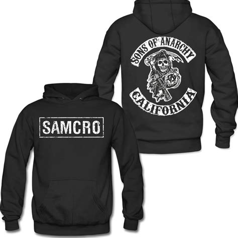 Sons Of Anarchy Samcro Double Sided Pull Over Hoodie Sweatshirt In