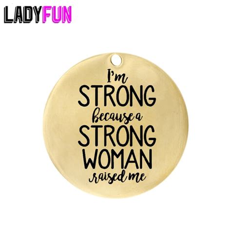 I Am Strong Because Strong Woman Raised Me Charm Stainless Steel Jewelry Tag Custom In Charms