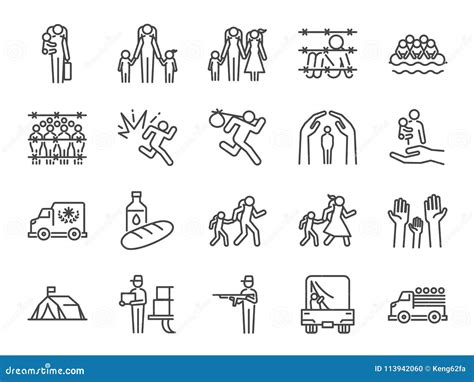 Refugee Icon Set Included The Icons As Displaced Person Asylum