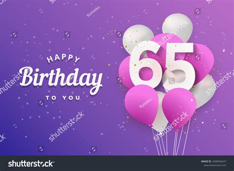 Happy 65th Birthday Balloons Greeting Card Stock Illustration