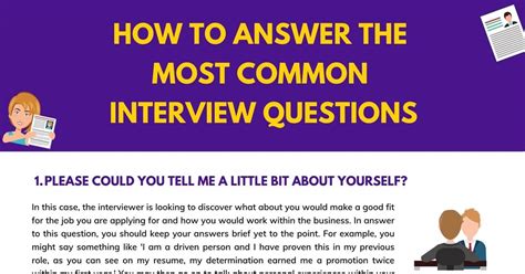 how to answer the most common interview questions with useful examples 7esl