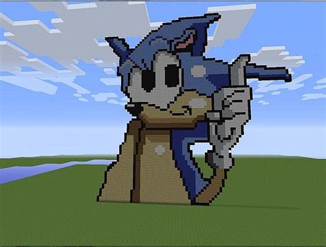 Sonic D Pixel Art Minecraft Project