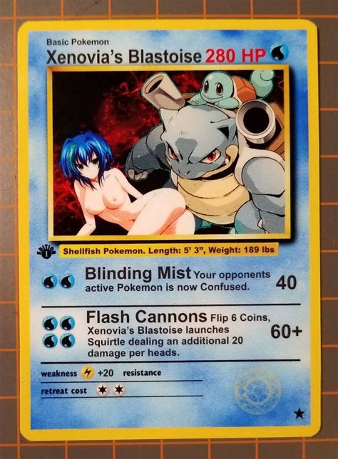 Custom Fan Made Adult Pokemon Card Xenovias Blastoise Etsy