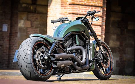 Download Wallpapers Harley Davidson Green Poison Thunderbike Vrsc