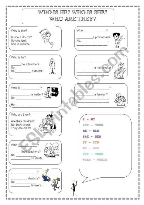 Who Is Who Esl Worksheet By Leontm