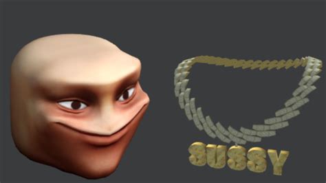 Roblox Sussy Bling Chain And Realistic Big Smile Youtube