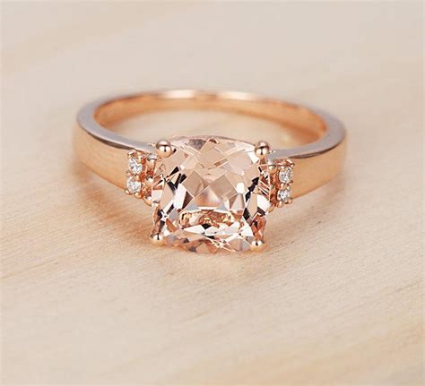 23ct Pink Morganite Ring In 14k Rose Gold Morganite Diamond Ring