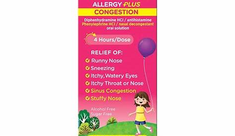 Children S Benadryl Allergy Plus Congestion Dosage Chart By Weight