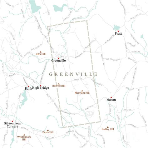 Nh Hillsborough Greenville Vector Road Map Digital Art By Frank