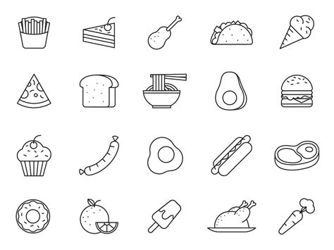 20 Free Food Vector Icons Ai