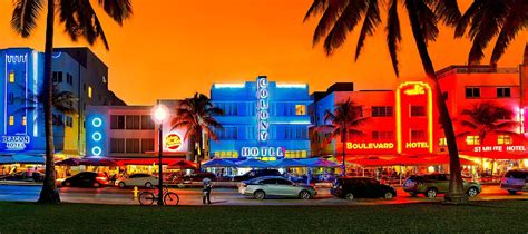 Sunset Over South Beach Sobe Miami Florida Panoramic Justin Kelefas