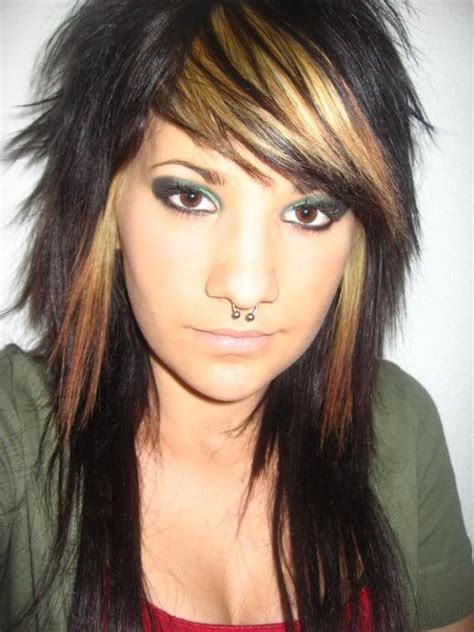 Emo Scene Hairstyle Emo Girls Long Emo Hairstyles With Highlights