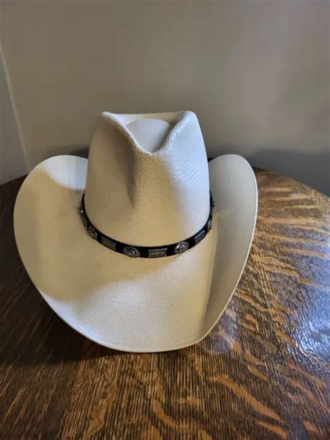 Vintage Stetson Stallion Straw Cowboy Western Hat Size 7 In Good