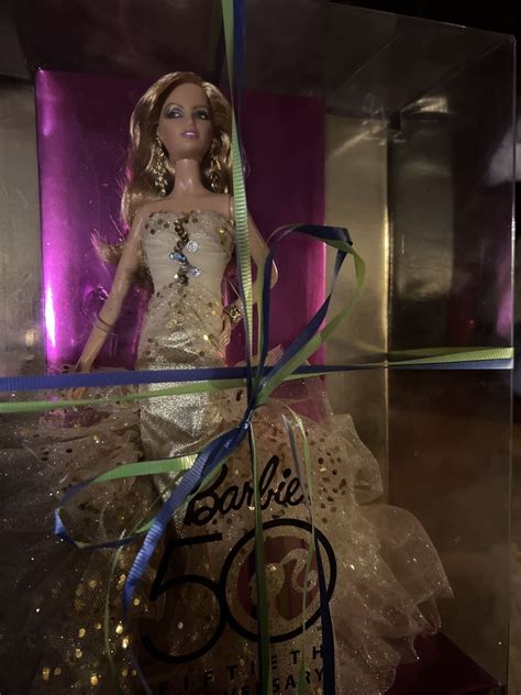 mavin rare 50th anniversary barbie gold glamour doll mattel collector doll